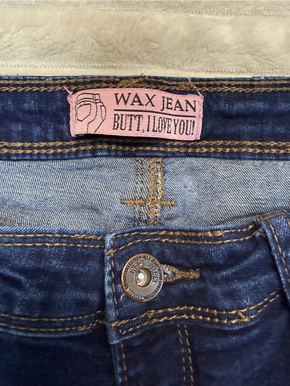 Wax Jean: Women’s / Junior Distressed Skinny Jean, Dark Blue, Size 7 - Picture 3 of 10
